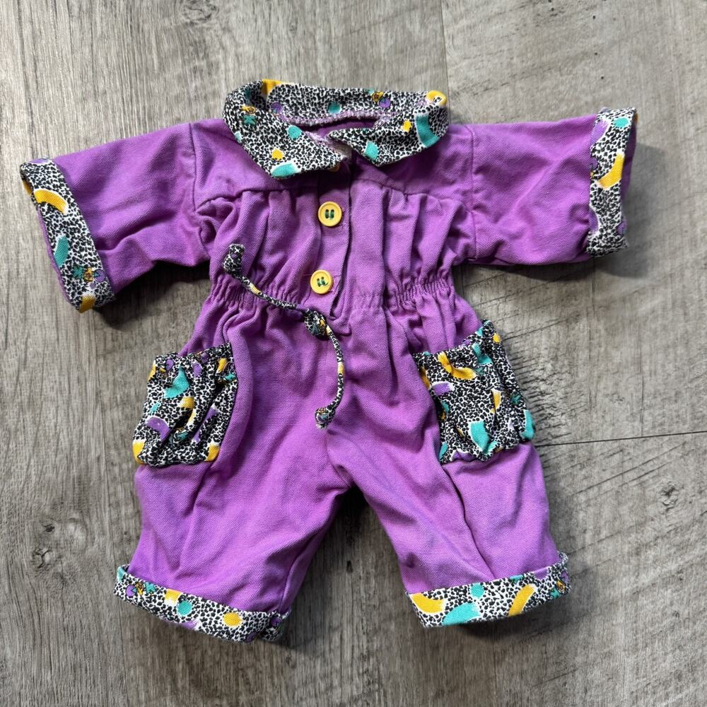 Vintage Cabbage Patch Kids Designer Line Duds Purple Jumpsuit 1990 Hasbro